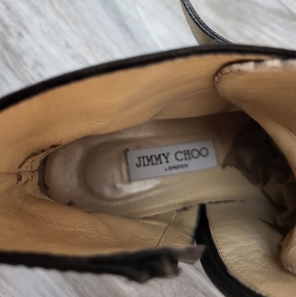 Jimmy Choo Marlin Black & Snake Embossed Leather Ankle Boots Size 40 - Picture 8 of 13